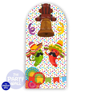 Mexicana - Funda para mampara de punta redonda o rectangular Mampara de punta redonda