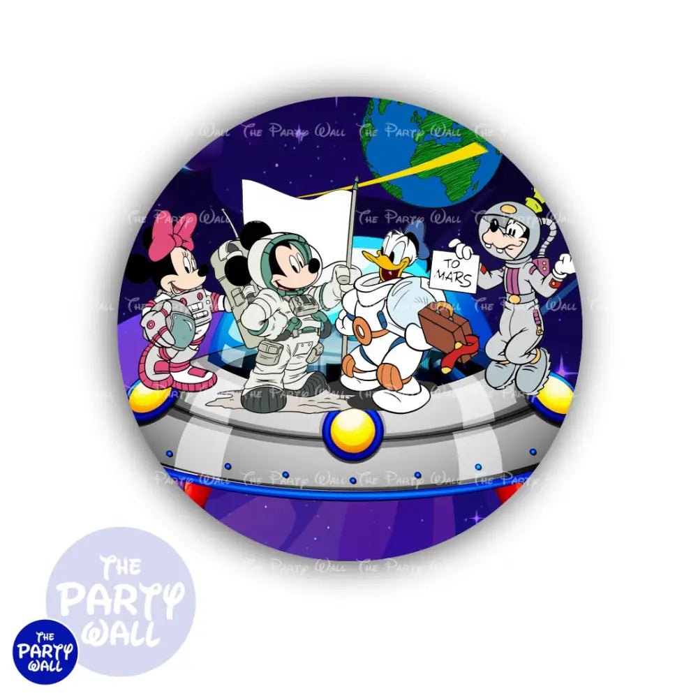 Mickey Mouse Astronauta - Funda para mampara circular Circular
