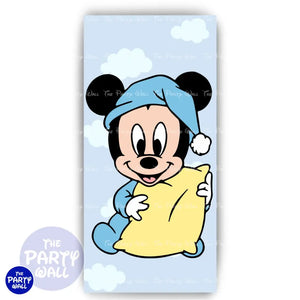 Mickey Mouse Bebé - Funda para mampara de punta redonda o rectangular Mampara de punta redonda