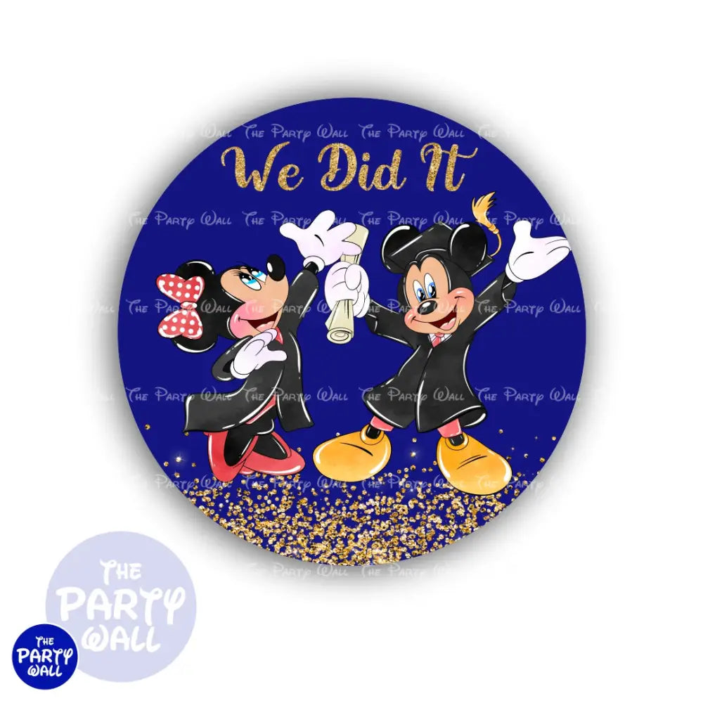 Mickey Mouse Graduación - Funda para mampara circular Circular