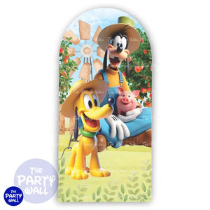 Mickey Mouse Granja - Funda para mampara de punta redonda o rectangular Mampara de punta redonda