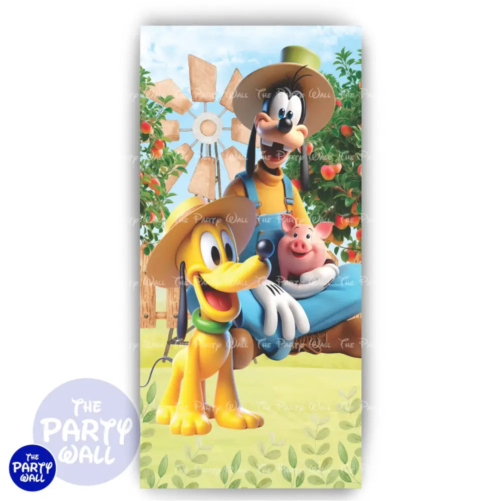 Mickey Mouse Granja - Funda para mampara de punta redonda o rectangular Mampara de punta redonda