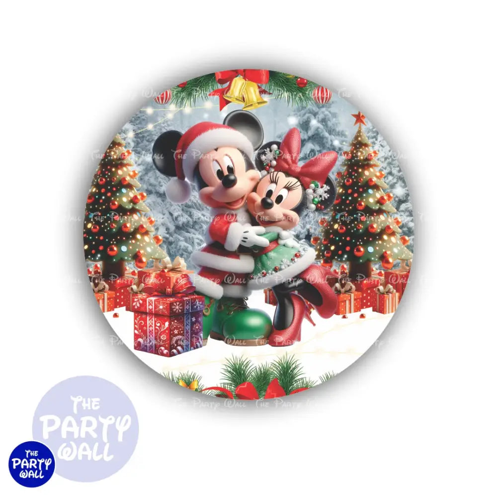 Mickey Mouse Navidad - Funda para mampara circular Circular