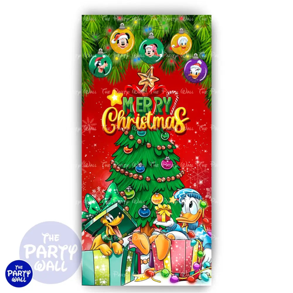 Mickey Mouse Navidad - Funda para mampara de punta redonda o rectangular Mampara de punta redonda