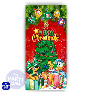 Mickey Mouse Navidad - Funda para mampara de punta redonda o rectangular Mampara de punta redonda