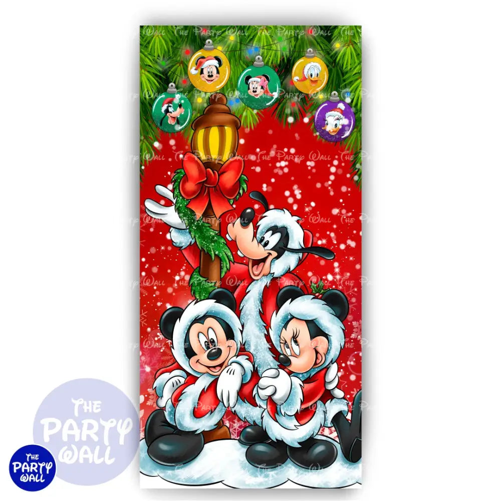 Mickey Mouse Navidad - Funda para mampara de punta redonda o rectangular Mampara de punta redonda