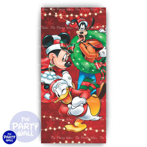 Mickey Mouse Navidad - Funda para mampara de punta redonda o rectangular Mampara de punta redonda