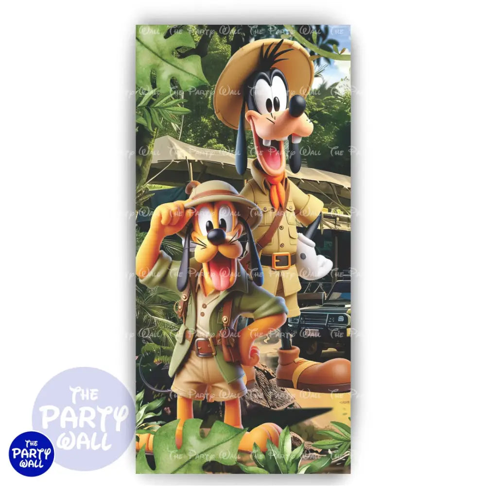 Mickey Mouse Safari - Funda para mampara de punta redonda o rectangular Mampara de punta redonda