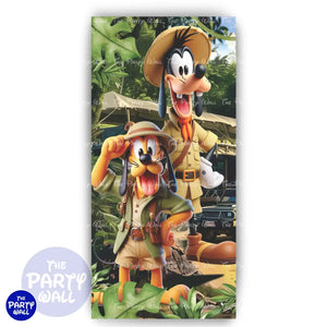 Mickey Mouse Safari - Funda para mampara de punta redonda o rectangular Mampara de punta redonda