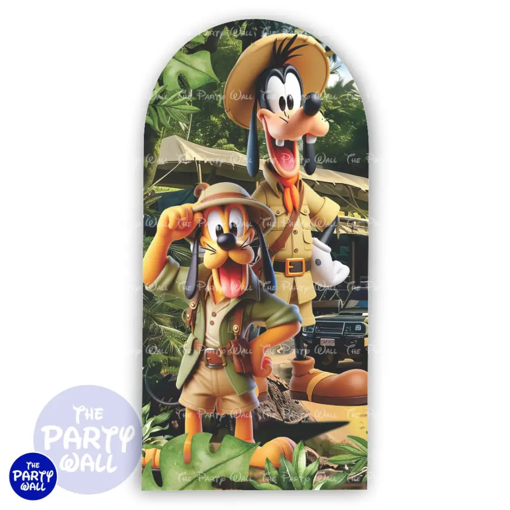 Mickey Mouse Safari - Funda para mampara de punta redonda o rectangular Mampara de punta redonda