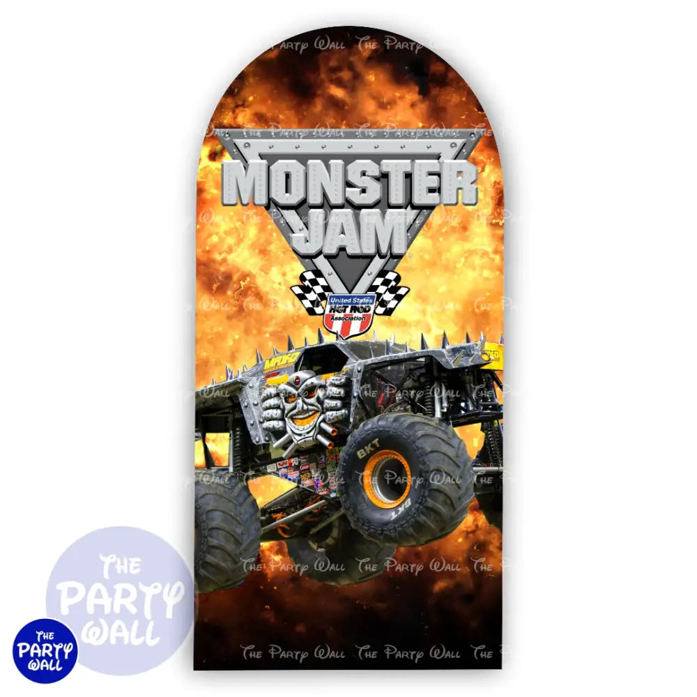 Monster Jam - Funda para mampara de punta redonda o rectangular Mampara de punta redonda