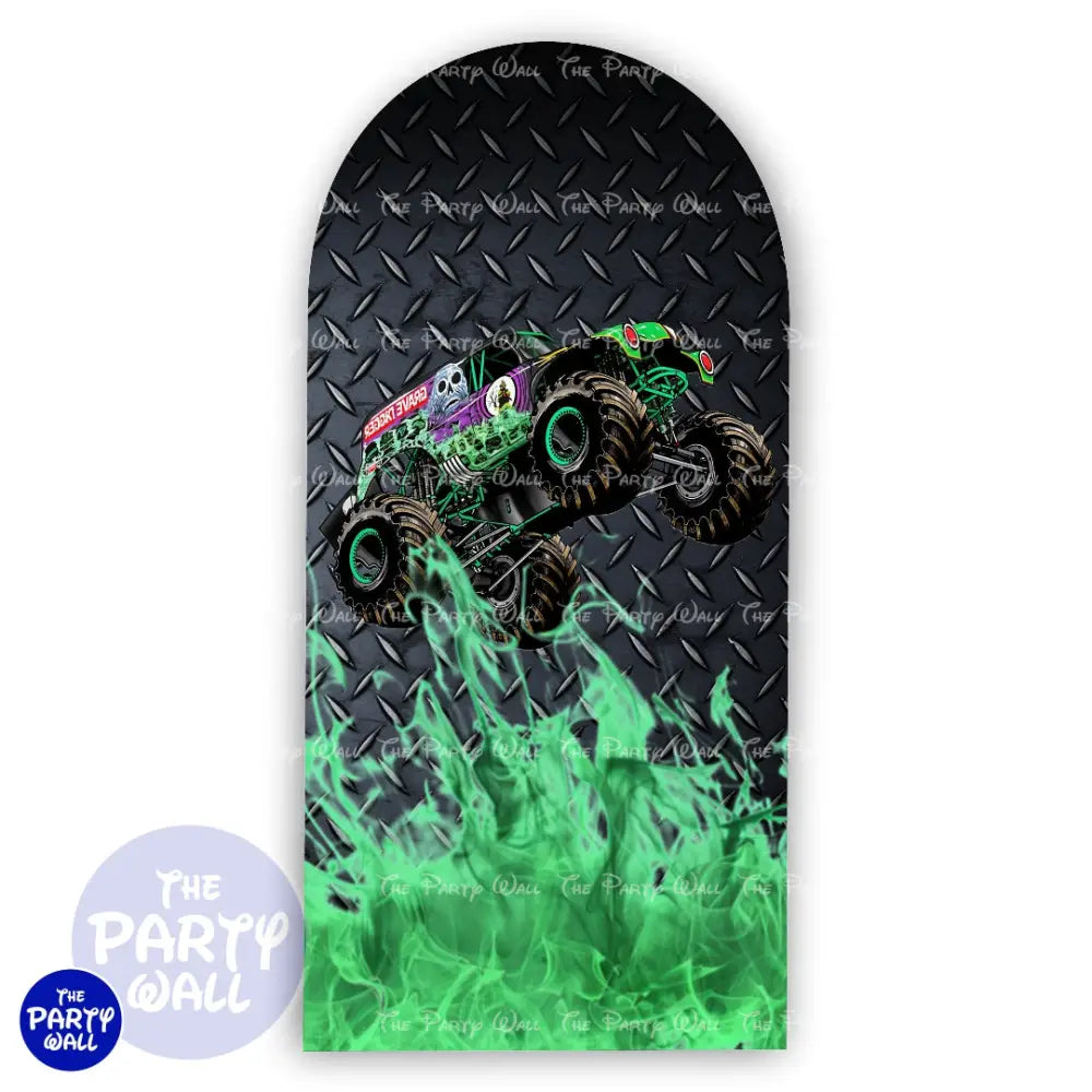 Monster Jam - Funda para mampara de punta redonda o rectangular Mampara de punta redonda