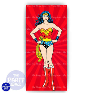 Mujer Maravilla - Funda para mampara de punta redonda o rectangular Mampara de punta redonda