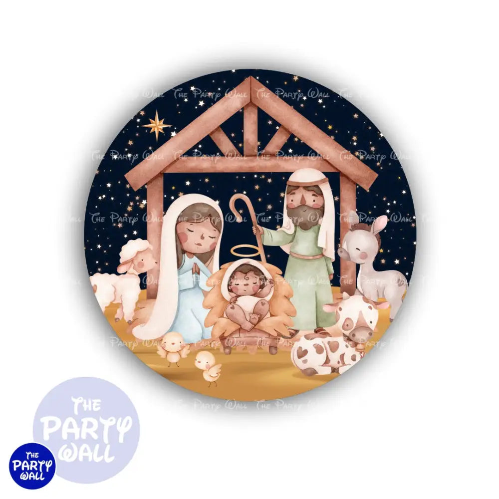 Nacimiento - Funda para mampara circular Circular