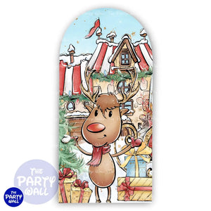 Navidad - Funda para mampara de punta redonda o rectangular Mampara de punta redonda