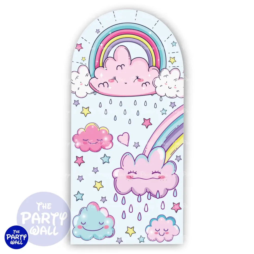 Nubes Cute - Funda para mampara de punta redonda o rectangular Mampara de punta redonda