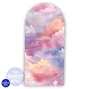 Nubes - Funda para mampara de punta redonda o rectangular Mampara de punta redonda