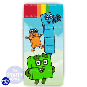 Number Blocks - Funda para mampara de punta redonda o rectangular Mampara de punta redonda