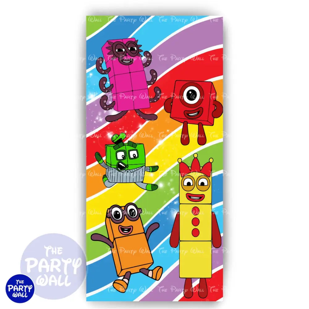 Number Blocks - Funda para mampara de punta redonda o rectangular Mampara de punta redonda