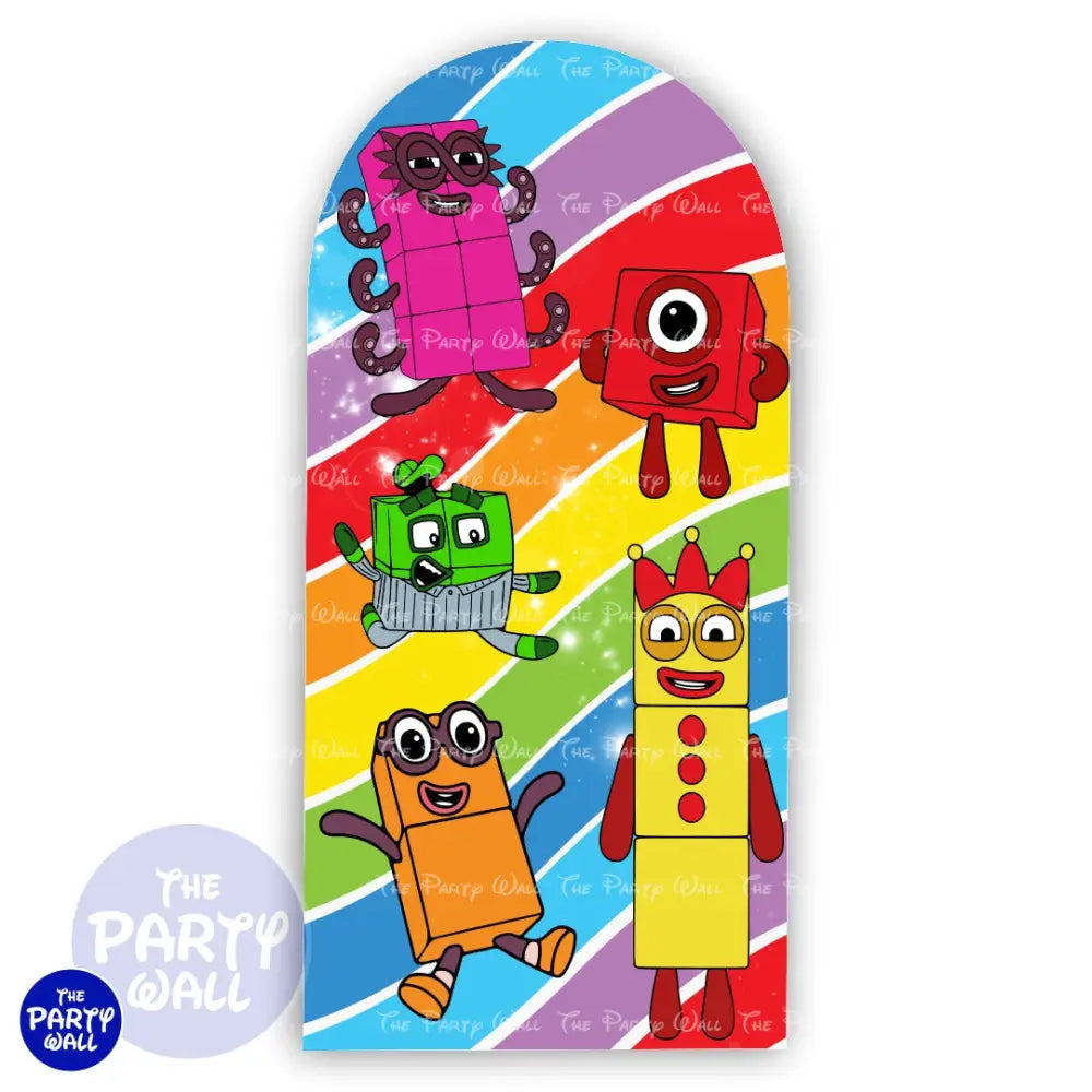 Number Blocks - Funda para mampara de punta redonda o rectangular Mampara de punta redonda