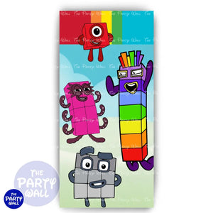 Number Blocks - Funda para mampara de punta redonda o rectangular Mampara de punta redonda