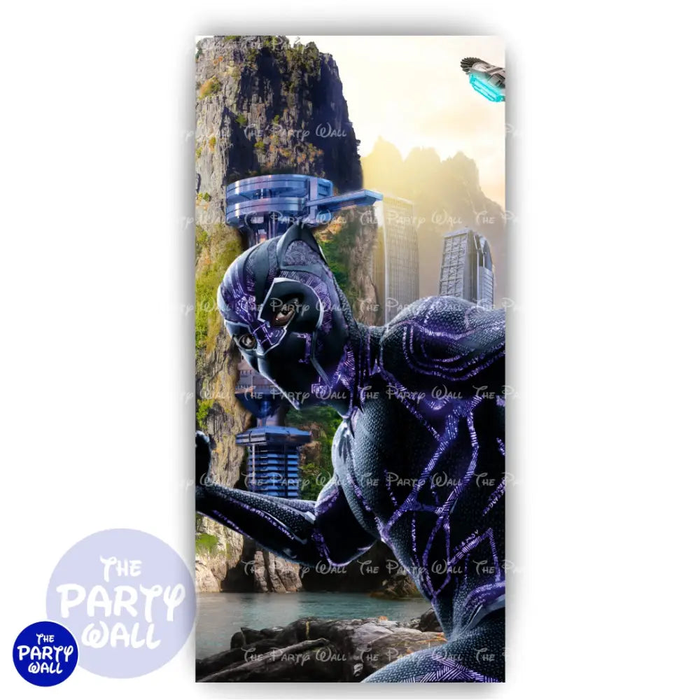 Pantera Negra - Funda para mampara de punta redonda o rectangular Mampara de punta redonda