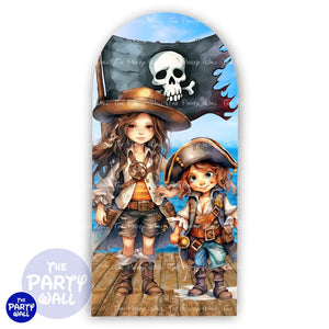 Piratas - Funda para mampara de punta redonda o rectangular Mampara de punta redonda