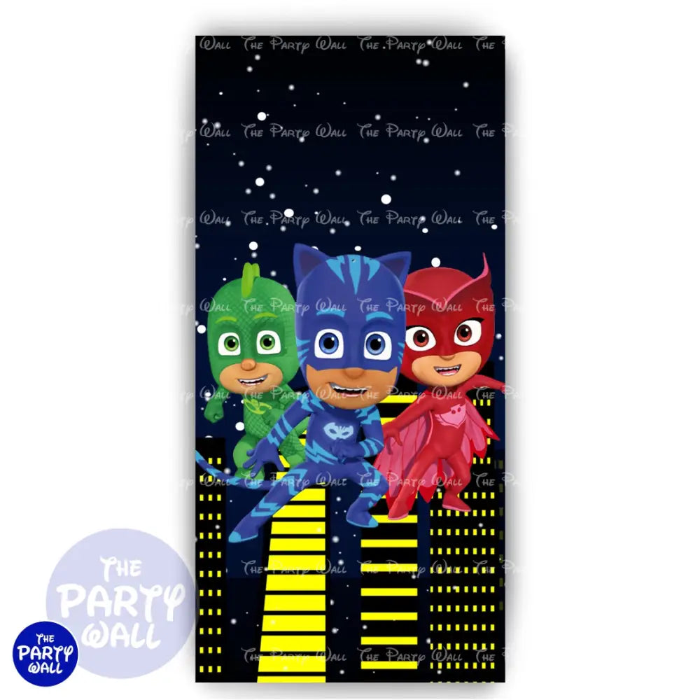PjMasks - Funda para mampara de punta redonda o rectangular Mampara de punta redonda