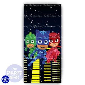 PjMasks - Funda para mampara de punta redonda o rectangular Mampara de punta redonda