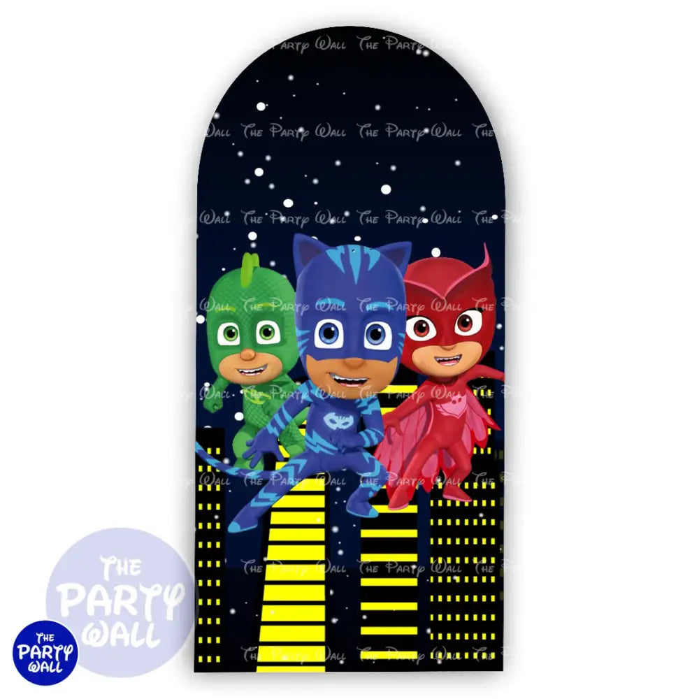 PjMasks - Funda para mampara de punta redonda o rectangular Mampara de punta redonda