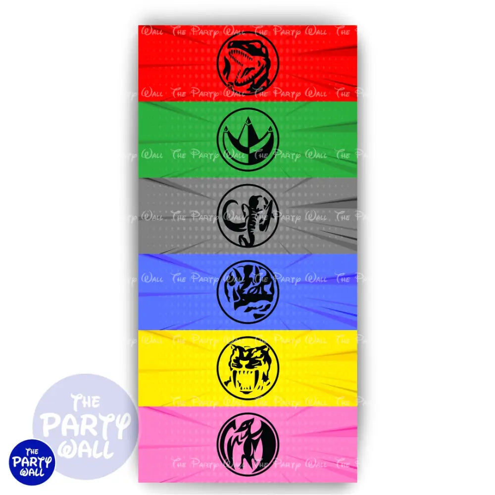 Power Rangers - Funda para mampara de punta redonda o rectangular Mampara de punta redonda