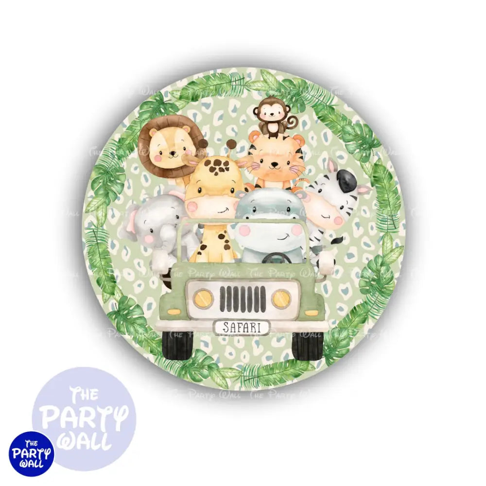 Safari Cute - Funda para mampara circular Circular