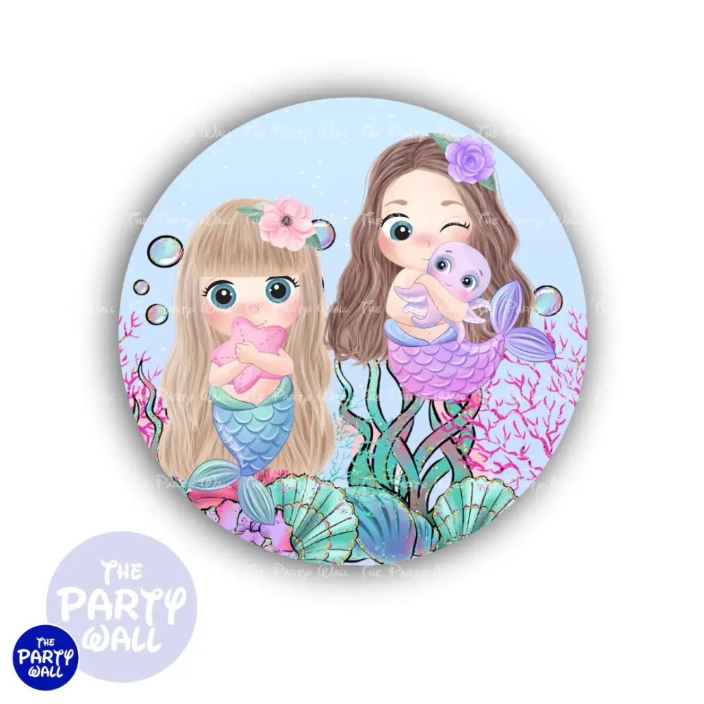 Sirenas Cute - Funda para mampara circular Circular