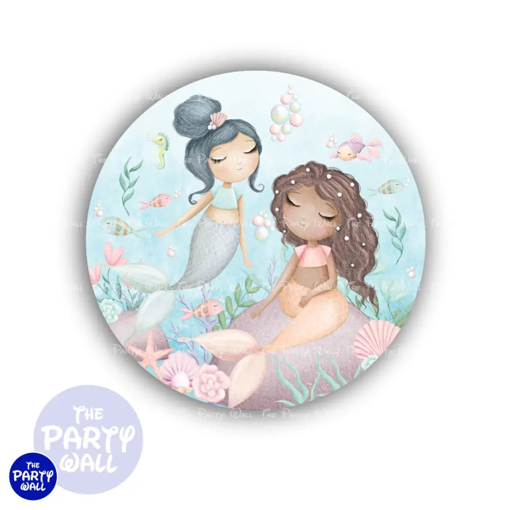 Sirenas Cute - Funda para mampara circular Circular