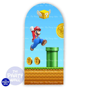 Super Mario - Funda para mampara de punta redonda o rectangular Mampara de punta redonda