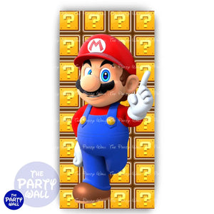 Super Mario - Funda para mampara de punta redonda o rectangular Mampara de punta redonda