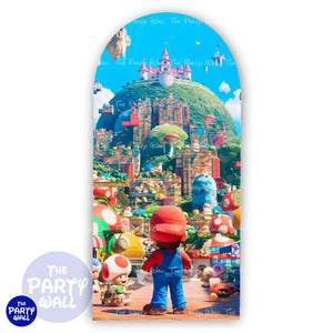 Super Mario - Funda para mampara de punta redonda o rectangular Mampara de punta redonda