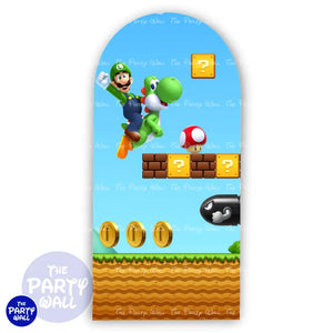 Super Mario - Funda para mampara de punta redonda o rectangular Mampara de punta redonda