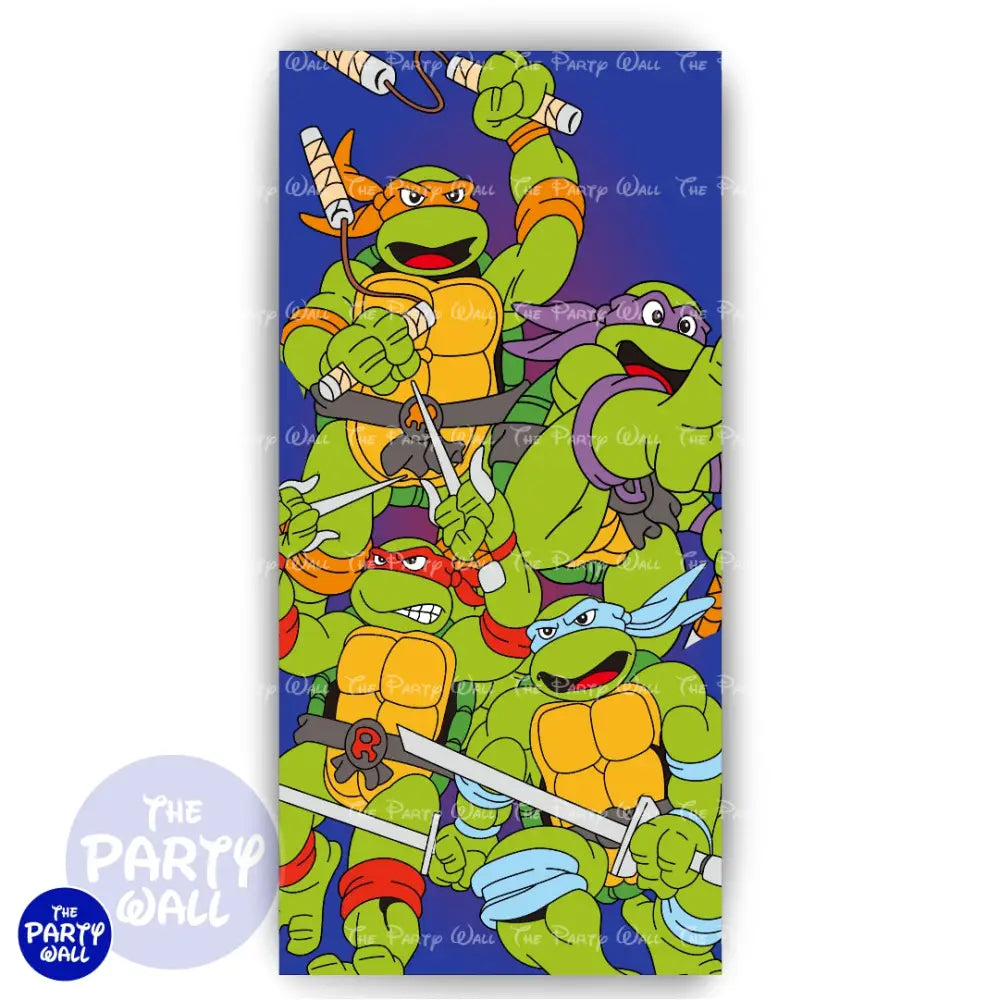 Tortugas Ninja - Funda para mampara de punta redonda o rectangular Mampara de punta redonda